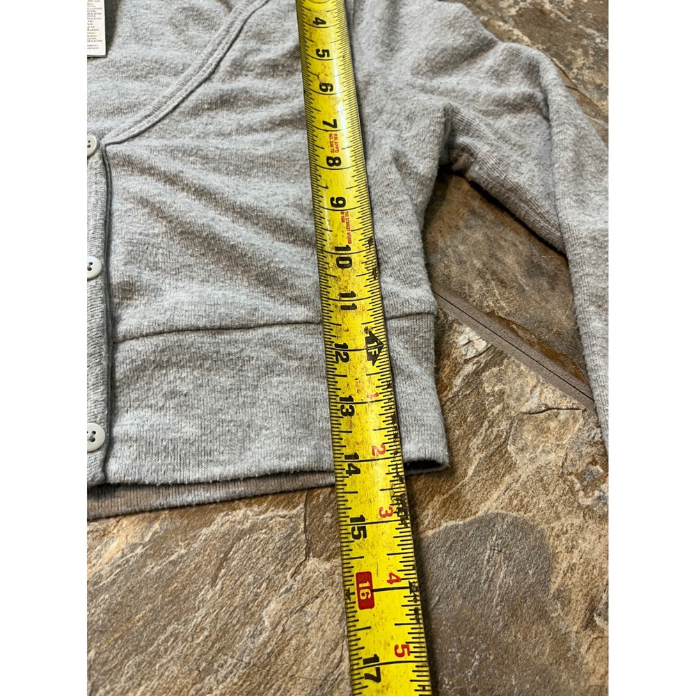 Alo Yoga Alolux Cropped Me-Time Cardigan Womens Small Grey V-Neck - Picture 8 of 8